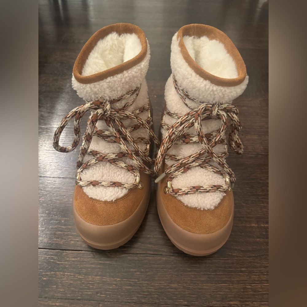 Moon Boot- LUNA BROWN SHEARLING BOOTS, EU 37 Brand New- No Box
